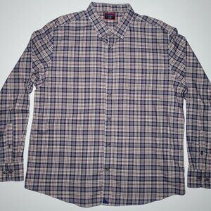 UNTUCKit Mens Blue and Gray Plaid Long Sleeve Button Up Shirt Size XXL